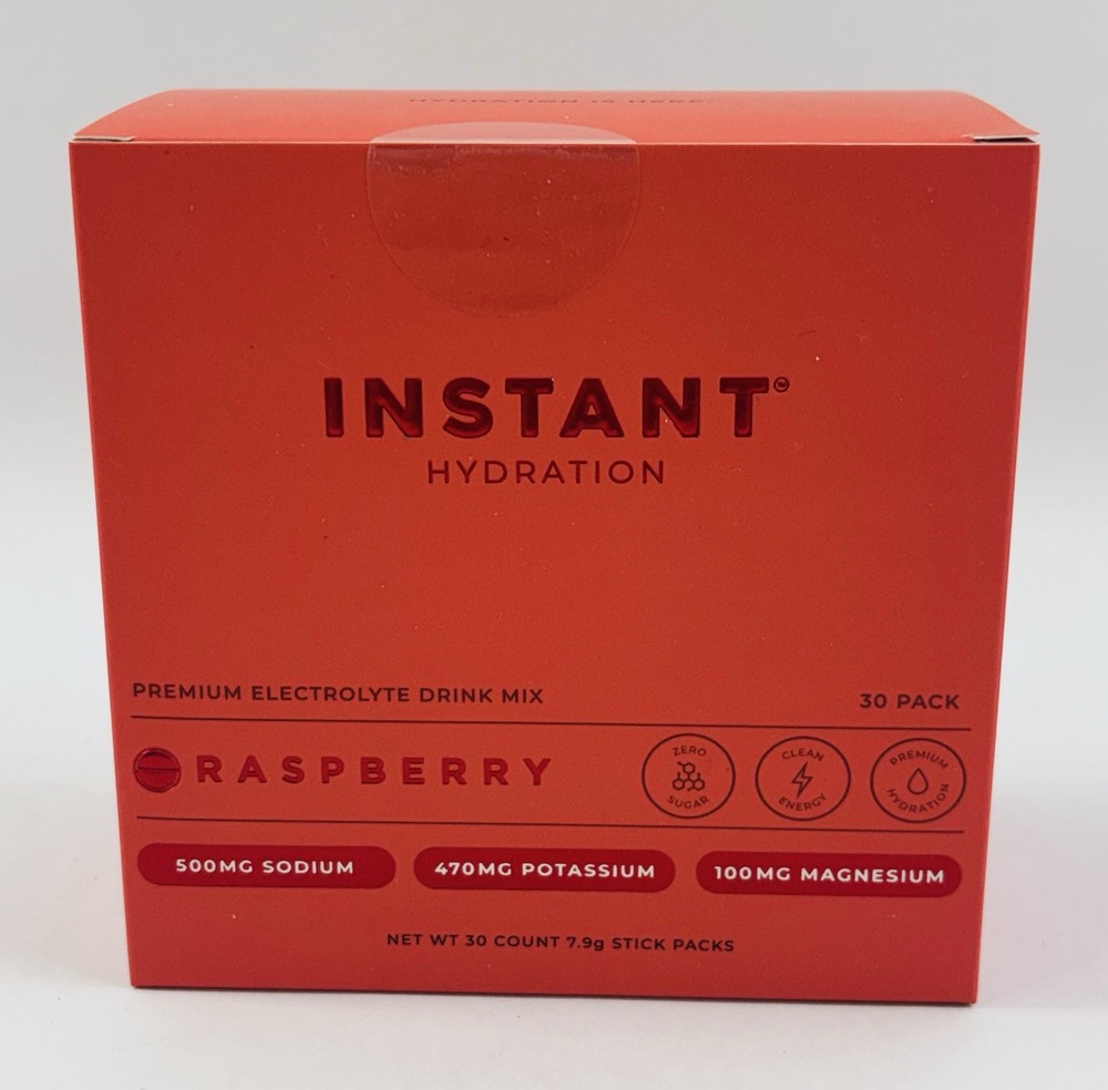 Instant Hydration Premium Electrolyte Drink Mix – Raspberry – 30 Packets