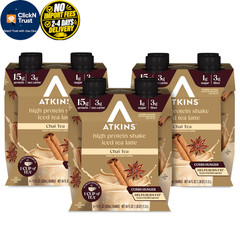 Atkins Chai Tea Latte Flavored Protein Shake, High 11 Fl Oz (Pack of 12)
