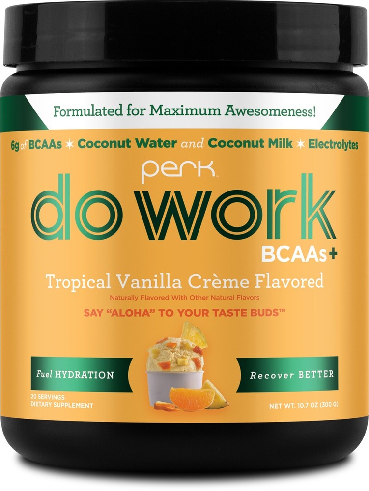 Perk Do Work BCAAs + Hydration Electrolytes Powder Tropical Vanilla Créme Flavor
