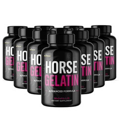 Horse Gelatin- Bodybuilding & Men’s Health Support- 10 Bottles- 900 Capsules