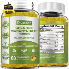 Creatine Monohydrate Gummies, Creatine for Men & Women, Chewable Creatine for En