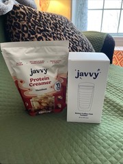 Javvy Protein Creamer Hazelnut 9.7 oz & Tumbler 16 oz NEW