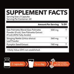 Saw Palmetto Supplement with Stinging Nettle and 120 Count (Pack of 1)