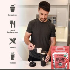 Cantein Organic Plant Based Protein Powder – 100% Hemp Protein Vegan Shake Mix –