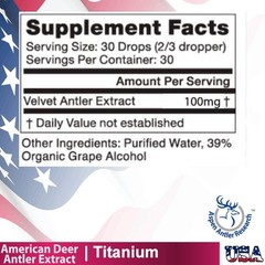 Deer Antler Velvet Extract IGF-1 Titanium 100mg 100% American Antler Velvet!