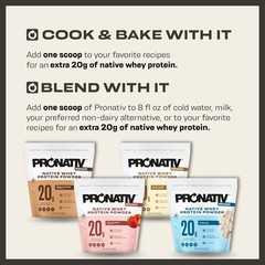 Pronativ 100 Whey Native Protein Powder, Unflavored, 2 lb, Made from Farm Fre…
