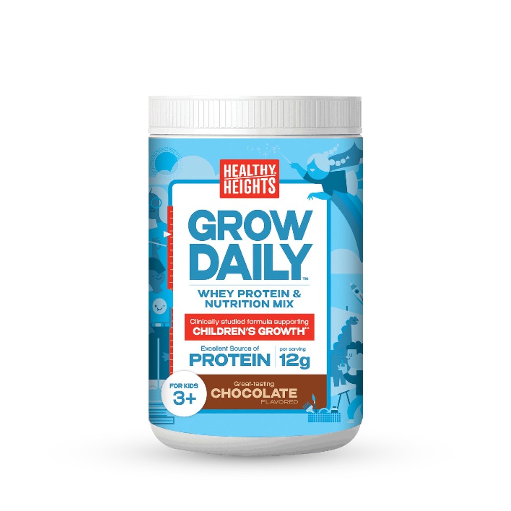 Grow Daily Protein Drink Mix (Chocolate) – High Protein Shake for 3+, 10.6 oz