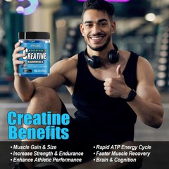 Creatine Monohydrate 5g Gummies with Vitamin B12 & L-Taurine- 120 Gummies