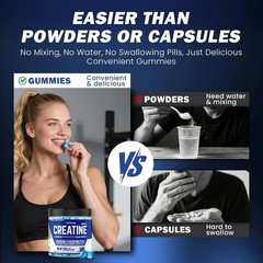 Creatine Monohydrate Gummies 5g Pre-Workout Energy Muscle Growth 120 Count