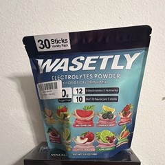 Wasetly Electrolytes Powder Hydration Drink Mix Variety Pack 30 Sticks 3.81 oz