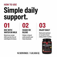 Beef Protein Isolate Powder, 24g Protein, BST Free, 2 Grams BCAA’s, Muscle Bu…