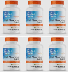 6X Doctor’s BEST High Absorption CoQ10, USP Verified, 400 mg-60 Caps EXP 07/2026