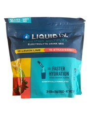 Liquid I.V. Hydration Multiplier 30 Sticks Lemon Lime & Strawberry Variety Pack