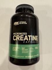 Micronized Creatine Capsules, 100 Capsules (1.25 g per Capsule) Expires 8/2026
