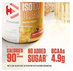 Dymatize ISO100 Clear 20g Protein Powder, Pineapple Passion Punch, 22.9 oz. USA