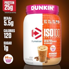 Dymatize x Dunkin’ Cappuccino ISO100 Whey Protein Powder (20 Servings)