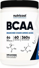Nutricost BCAA Powder 60 Servings (Unflavored) – 6000mg Per Serving