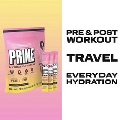 2 Pack PRIME Hydration Strawberry Banana Powder Sticks 16 Ct Each Sugar Free