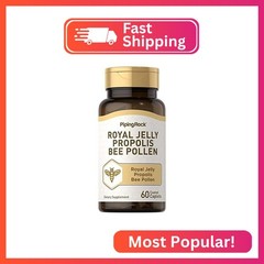 Piping Rock Royal Jelly Propolis Bee Pollen | 60 Caplets | Vegetarian, Non-GMO,