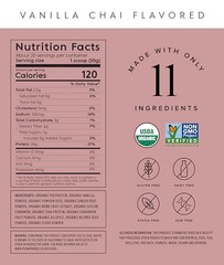Truvani Organic Vanilla Chai Plant Based Protein Powder, 21.59 Ounce