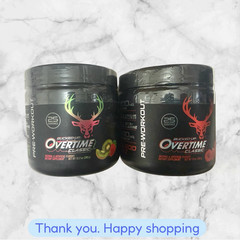 FOR 2 BUCKED UP OVERTIME Classic Bloody Raz + Strawberry PRE-WORKOUT 25 SERVINGS