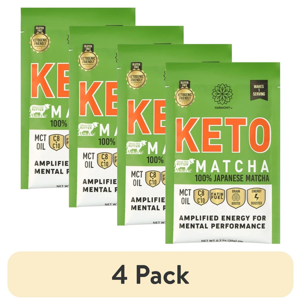 Harmony™Keto Matcha Single Serve To Go Packets 0.7Oz Gluten Free MCT Oil(4 Pack)