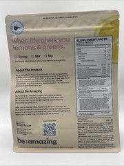Beam BE AMAZING SUPER GREENS 11 oz Size (25 Serv) Natural Pink Lemon BB 06/27