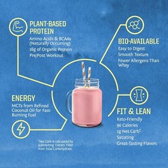 Sunwarrior Warrior Blend Organic Vegan Plant Protein Powder with BCAAs, 1.65 lbs