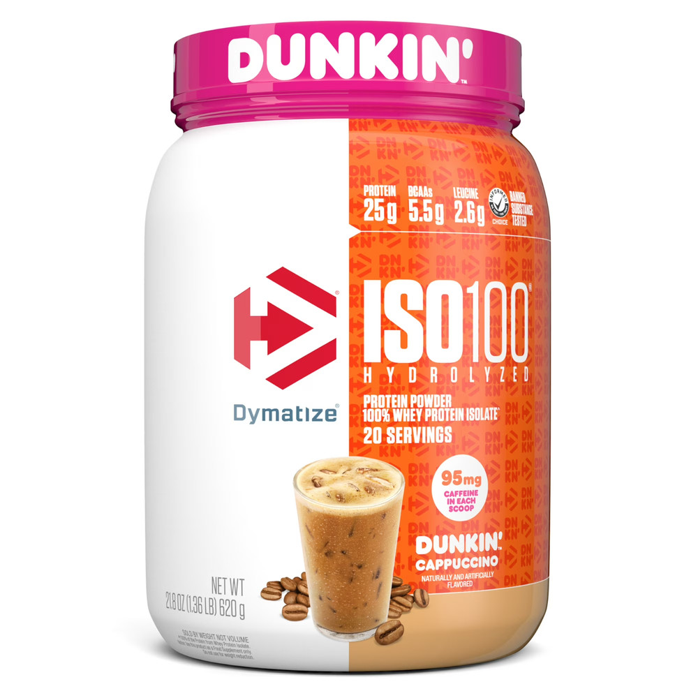 Dymatize ISO100 Hydrolyzed Whey Isolate Protein Powder, Dunkin’ Cappucccino