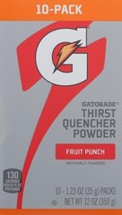 Sports Drink Powder Fruit Punch 10 Count Electrolytes Replenishment Stick