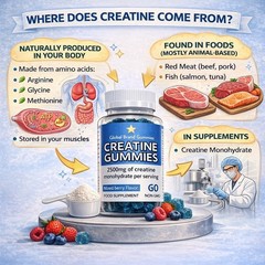 Creatine Gummies 3 Pack Lot 180 Ct 2500mg Muscle Growth Energy Gluten Free