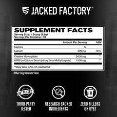 Jacked Factory Creatine HMB Powder Supplement 7.3 Ounce (Pack of 1), No Color