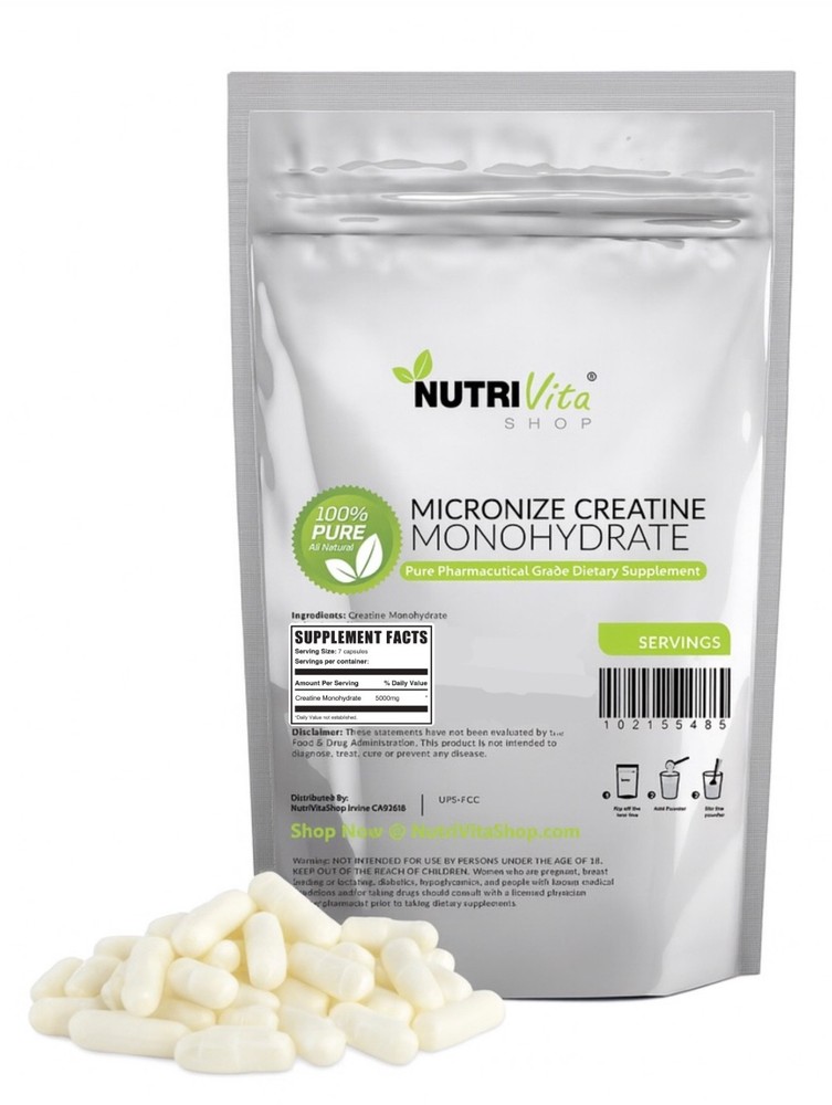 Creatine Monohydrate Capsules 5g (700mg Per Capsule) 840 Capsules (120 Servings)