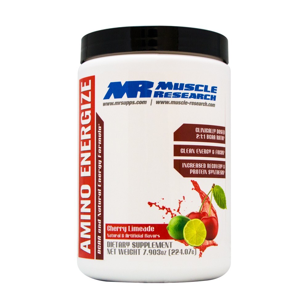 Muscle Research – Amino Energize, Cherry Limeade: 8.63oz Amino acids, EAA, BCAA