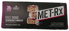 MET-Rx Big 100 High Protein Meal Replacement Bars BLUEBERRY COBBLER 3/2027