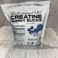 Bucked Up Creatine Gummies Blue Blast 20 Servings Exp 06/2027