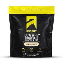 Ascent 100% Whey, Native Whey Protein Blend – Clean Post 4 Pounds (Pack of 1)