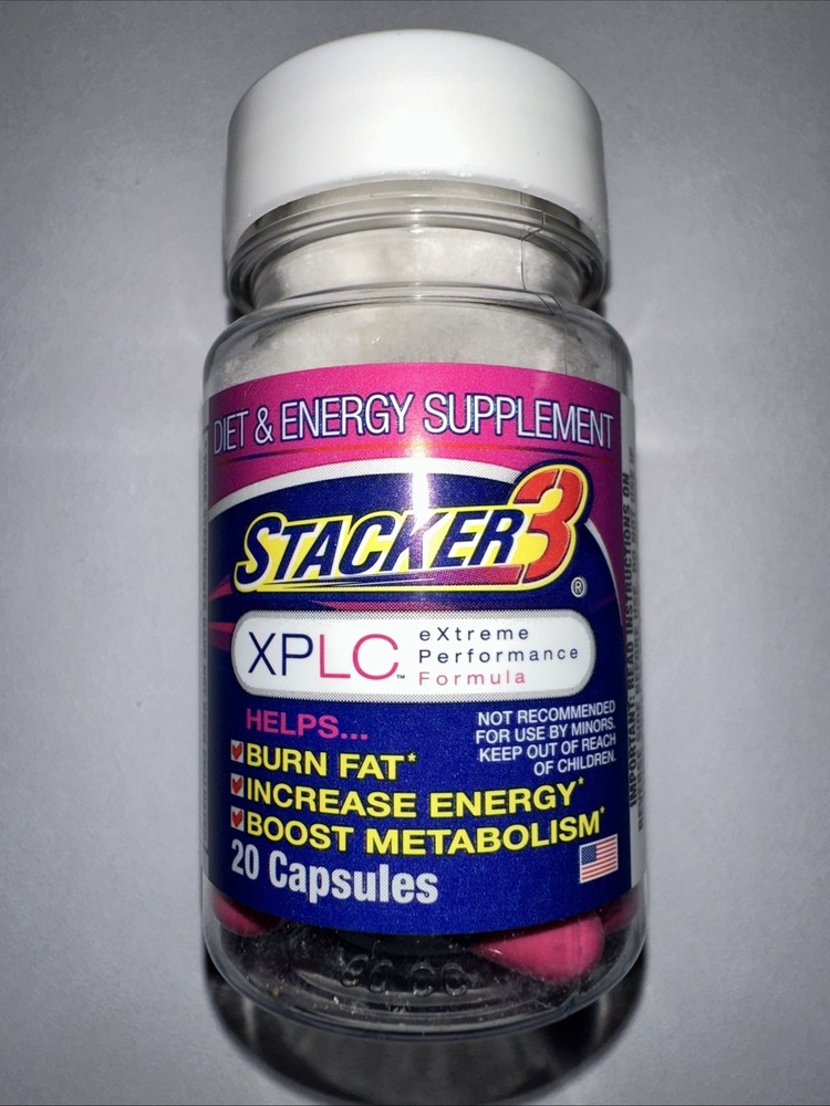 1ct Stacker 3 XPLC Bottles Dietary Supplement Weight Loss 20 Pills Total