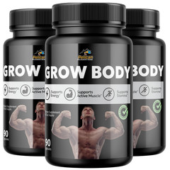Grow Body- Bodybuilding & Men’s Health Support- 3 Bottles- 270 Capsules