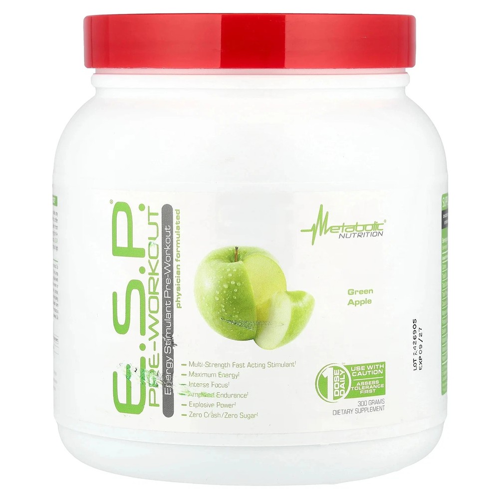 E.S.P. Pre-Workout, Green Apple, 300 g. EXP 05/2027