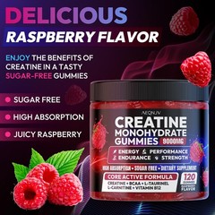 AEQNJV Creatine Gummies Monohydrate Complex 9000MG, Pre-Workout for Men Wome…