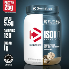 Dymatize ISO100 Hydrolyzed Whey Isolate Cookies and Cream 20 Servings Powder New