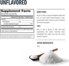 Isopure 100% Pure Creatine Monohydrate Powder, Sugar Free, Unflavored, 5g Creati