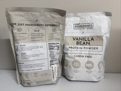 NEW 2xJust Ingredients Vanilla Bean Protein Powder – Clean, Natural 15 serv each