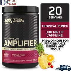 High Stim Pre Workout Powder Tropical Punch Energy Pump Sugar Free 20 Servings