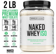 NAKED Vanilla Whey Isolate Protein – Only 4 Ingredients 24 Servings