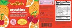 Wellah Creatine + Hydration Powder (Fruit Punch) 30 Servings – Drink Mix