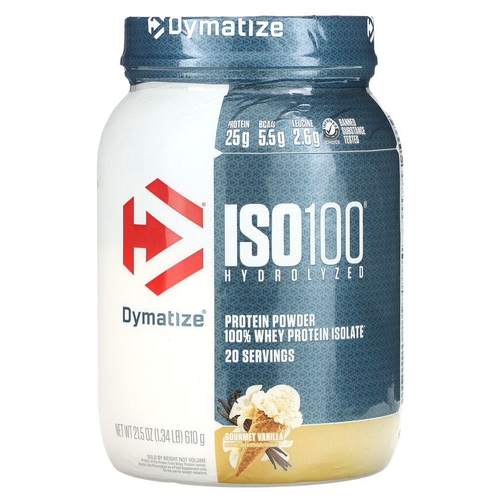ISO100 Hydrolyzed, 100% Whey Protein Isolate, Gourmet Vanilla, 1.34 lb (610 g)