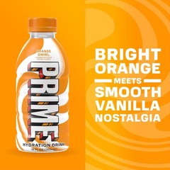 PRIME Hydration Sports Drink Ice Pop Orange Swirl Coconut Water 12oz