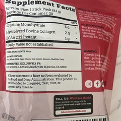 Old School Labs Creatine Monohydrate Collagen Made For Women 30 Stick Packs No